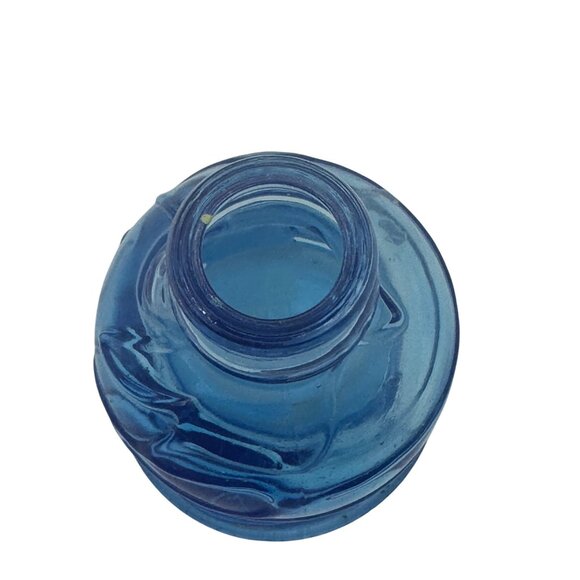 Vintage Blue Glass Pocahontas Indian Herbs Bottle - Picture 2 of 5